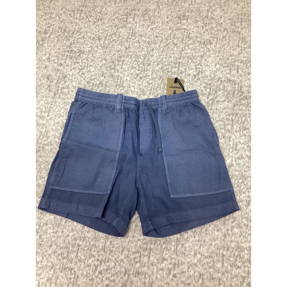Chubbies The Slate Skies Utility Short Blue Cotton Linen Blend Large 078261-014